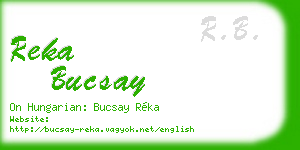 reka bucsay business card