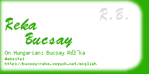 reka bucsay business card